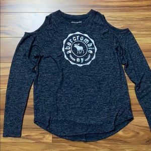 Navy cold shoulder long sleeve